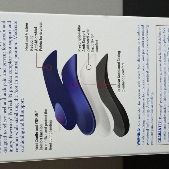 Powerstep 3/4 length Orthotic Support Men's 10-10 1/2 - Picture 4 of 4